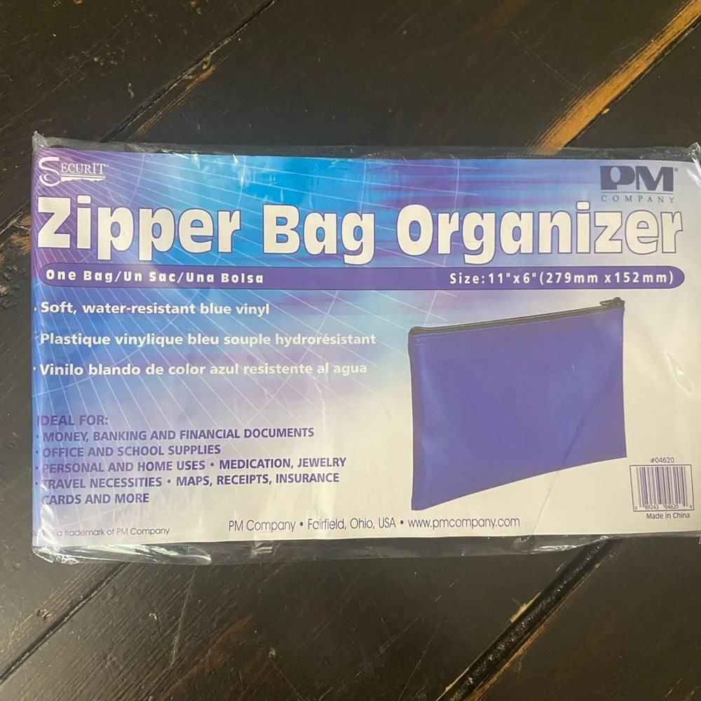 Blue Zipper Bag Organizer